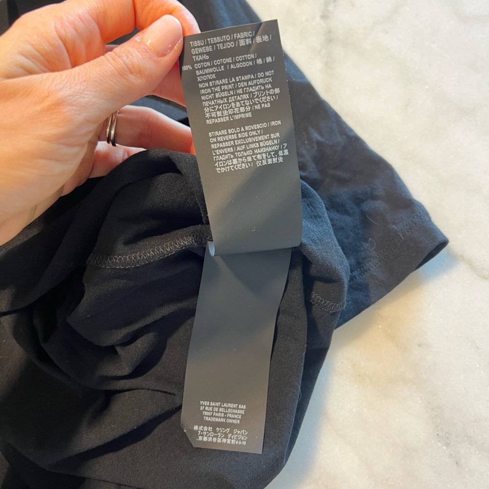 Saint Laurent 2019 Black Metallic Palm Tee XL NWT - Picture 7 of 11